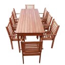 Ver imagem 2 de Conjunto Mesa com 8 Cadeiras Empilháveis Madeira Maciça Marrom