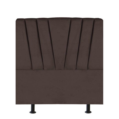 Cabeceira Estofada Bélgica 100cm Solteiro para Cama Box Quarto Suede Marrom - Gat Magazine