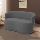 Ver imagem 2 de Poltrona Namoradeira Aisha 02 Lugares Orgânica Bouclê Cinza Escuro - Desk Design