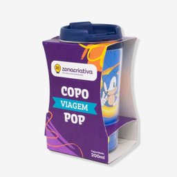 Copo com tampa Infantil Sonic Viagem 200 ml Zona criativa Copo com tampa Sonic Videogame - 3