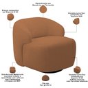 Ver imagem 5 de Sofá 3 Lugares Curvo Orgânico com 02 Poltronas Para Sala Living 250cm Barolo L06 Bouclê Terracota -