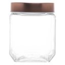 Ver imagem 4 de Kit 12 Potes de Vidro 1,2l Quadrado com Tampa Metal Mantimentos Rosé Gold Gran Gastro Lyor