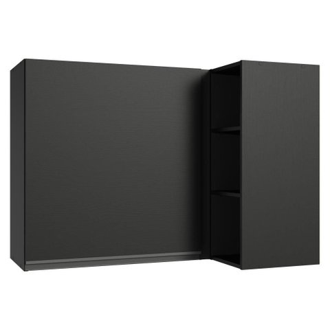 Armário Aéreo de Canto 1 Porta e Adega Preto Nice Madesa Preto