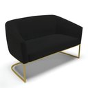 Ver imagem 5 de Sofá Namoradeira 2 Lugares Base Industrial Dourado Stella Linho D03 - D'Rossi Cor A79 Preto