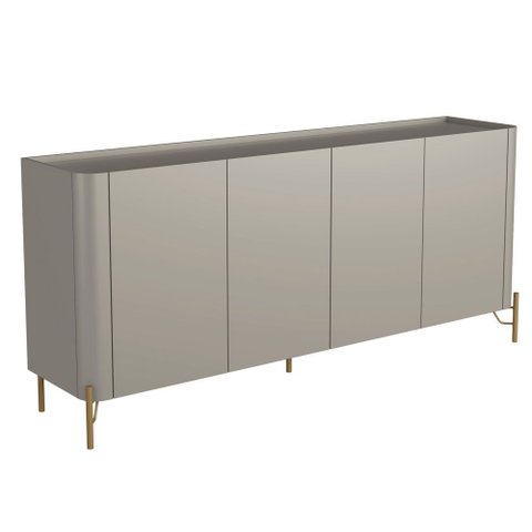 Buffet para Sala de Jantar 4 Portas 1 Gaveta Pés Industrial Dourado Naim I03 Grigio - Lyam