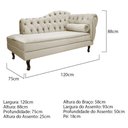Ver imagem 4 de Kit Diva Recamier Juliana 120cm Lado Esquerdo e 2 Poltrona Classic Linho Bege - Amarena Móveis