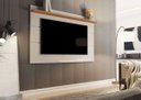 Ver imagem 1 de Painel Suspenso Flutuante Home Tv até 72 Polegadas Prateleira Superior Vivare New 1.80:off White/nat