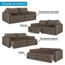 Ver imagem 6 de Sofá Cama Retrátil e Reclinável 3 Lugares Bipartido 246cm Masaya Yescasa