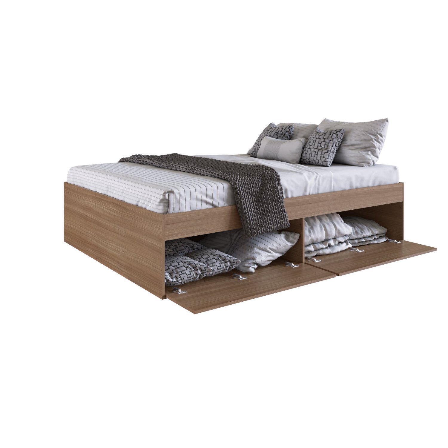 Cama Casal Queen Com 4 Portas Tokio | MadeiraMadeira