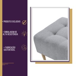 Mini Recamier Duque Descanso para Pés - Linho Chumbo Claro - 5