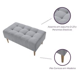 Mini Recamier Duque Descanso para Pés - Linho Chumbo Claro - 3