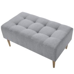 Mini Recamier Duque Descanso para Pés - Linho Chumbo Claro - 1