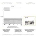Ver imagem 4 de Armário de Cozinha Compacta 220cm Veneza Multimóveis V2074 Branco/Preto