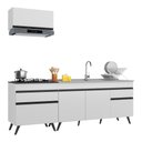 Ver imagem 1 de Armário de Cozinha Compacta 220cm Veneza Multimóveis V2074 Branco/Preto