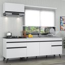 Ver imagem 3 de Armário de Cozinha Compacta 220cm Veneza Multimóveis V2074 Branco/Preto