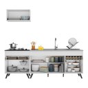 Ver imagem 6 de Armário de Cozinha Compacta 220cm Veneza Multimóveis V2074 Branco/Preto