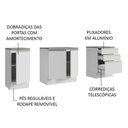 Ver imagem 4 de Armário Gabinete para Banheiro 180cm 3 Portas 3 Gavetas Madesa Branco