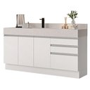 Ver imagem 2 de Armário Gabinete para Banheiro 180cm 3 Portas 3 Gavetas Madesa Branco
