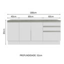 Ver imagem 3 de Armário Gabinete para Banheiro 180cm 3 Portas 3 Gavetas Madesa Branco