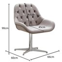 Ver imagem 2 de Poltrona Lua Capitonê Giratória Metal Veludo Capuccino 250 Bella Decor