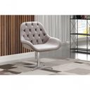 Ver imagem 4 de Poltrona Lua Capitonê Giratória Metal Veludo Capuccino 250 Bella Decor
