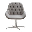 Ver imagem 3 de Poltrona Lua Capitonê Giratória Metal Veludo Capuccino 250 Bella Decor
