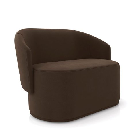 Sofá 2 Lugares Namoradeira Orgânica para Sala Malu Suede Marrom M11 - D’Rossi