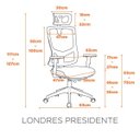 Ver imagem 2 de Cadeira Escritório Presidente Giratória com Telinha NR17 Londres Fratini