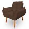 Poltrona Lais Sala de Estar Escritório Consultório Recepção Suede Marrom - D House Decor - 2