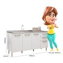 Ver imagem 3 de Balcão para Pia Aline sem Tampo 158 Cm Branco