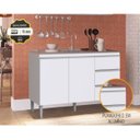 Ver imagem 3 de Balcão de Pia Cozinha 120 Cm ATHENA 2 Portas 3 Gavetas MDP 15mm Branco - Megasul