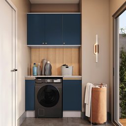 Lavanderia Modulada Kappesberg Celeste 3 Peças Branco/azul 120cm - 1