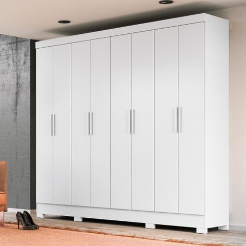 Guarda Roupa Diplomata 236cm 8 Portas Branco Moval