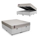 Ver imagem 1 de Cama Box Baú Queen + Colchão Molas Ensacadas - Airtech Nero (158x198x60) - Hellen