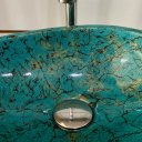 Ver imagem 4 de Cuba de Apoio Verde Turquesa 41x24 Exclusiva Verde Brilhante
