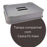 Tampa para Cesta Fit Maxi 38 Cm Polipropileno Cinza - 2