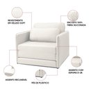 Ver imagem 4 de Sofá e Poltrona Cama Retratil Compacta Dália Fixa Veludo K01 - D’Rossi