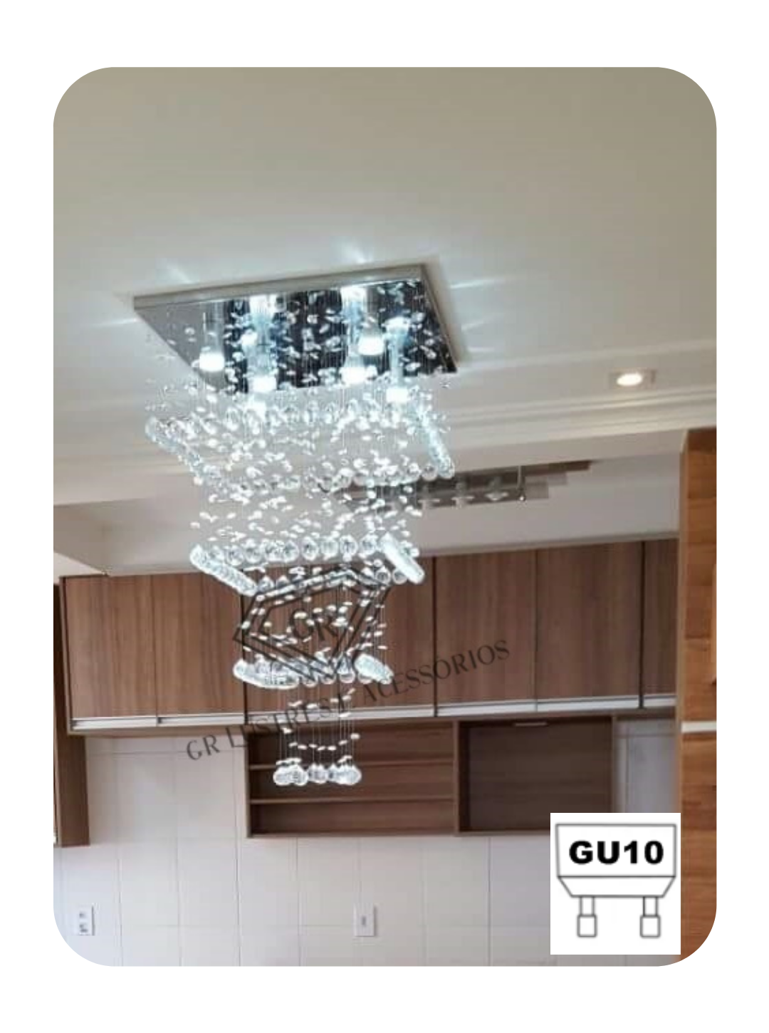 Lustre de Cristal para Mesa de Jantar Modelo Torre com 70cm de atura - 2