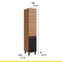 Ver imagem 3 de Paneleiro Laura 40 X 213 X 52 Cm 2 Portas Prateleira Mdp Mel Preto - Clicklar