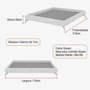 Ver imagem 3 de Cama Japonesa com Cabeceira Almeriaharu Queen Linho Cinza - Sallar Home