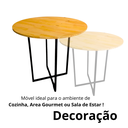 Ver imagem 3 de Mesa Redonda Estilo Industrial Ferro e Madeira