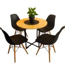 Ver imagem 1 de Mesa Redonda Estilo Industrial Ferro e Madeira