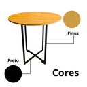 Ver imagem 5 de Mesa Redonda Estilo Industrial Ferro e Madeira