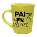 Ver imagem 1 de Caneca Pai de Cachorro Amarela Ceramica 270ml