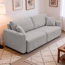 Ver imagem 1 de Sofá 3 Lugares Retrátil Reclinável 250cm Bering F04 Linho Impermeável Cinza - Lyam Decor