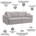 Ver imagem 5 de Sofá 3 Lugares Retrátil Reclinável 250cm Bering F04 Linho Impermeável Cinza - Lyam Decor