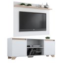Ver imagem 1 de Rack com Painel para TV até 40" 135cm Benevello 2 Portas Branco/Siena