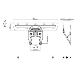 Suporte para Tv Parede Inclinável Preto até 50kg Qled 49” a 65” Polegadas Sbrp13q Brasforma - 3