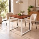Ver imagem 3 de Mesa de Jantar Reforçada Industrial 70x70cm Tampo Vermelho Pés Branco