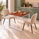 Ver imagem 1 de Mesa de Jantar Reforçada Industrial 70x70cm Tampo Vermelho Pés Branco